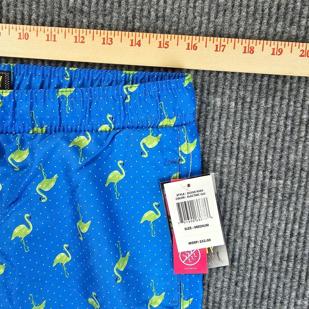NEW Drill Clothing Co Surf Society Swim Trunks Shorts Blue Flamingo Men Size M - Picture 4 of 8